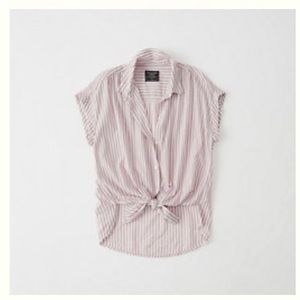 ABERCROMBIE || short sleeve tie front button up
